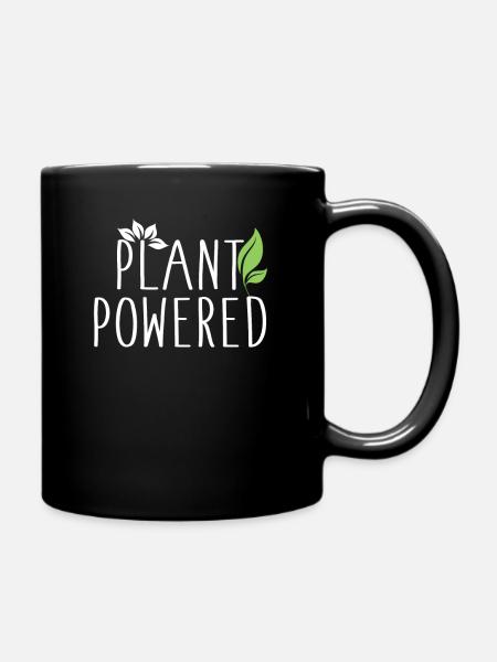 plant powered - Full Colour Mug - black