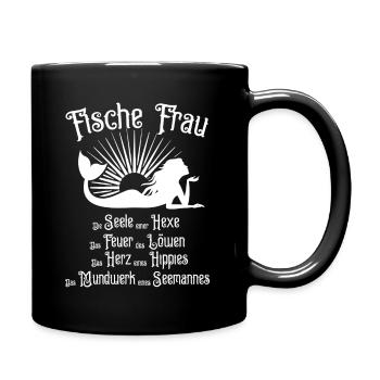 Fische Frauen. Tolles Sternzeichen Motiv - Tasse einfarbig - Schwarz - Rechts