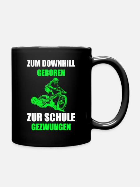 Downhill cooler Spruch Fahrrad Bike Geschenkidee - Tasse einfarbig - Schwarz