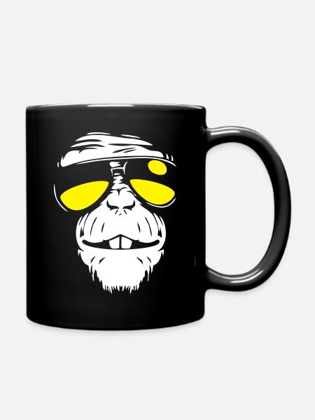 Cool Monkey - Coole Affe - Full Colour Mug - black