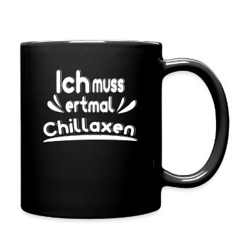 chillaxen - Tasse einfarbig - Schwarz - Rechts