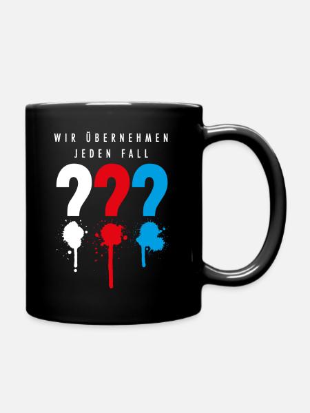 Die Drei ??? Wir übernehmen jeden Fall - Tasse einfarbig - Schwarz