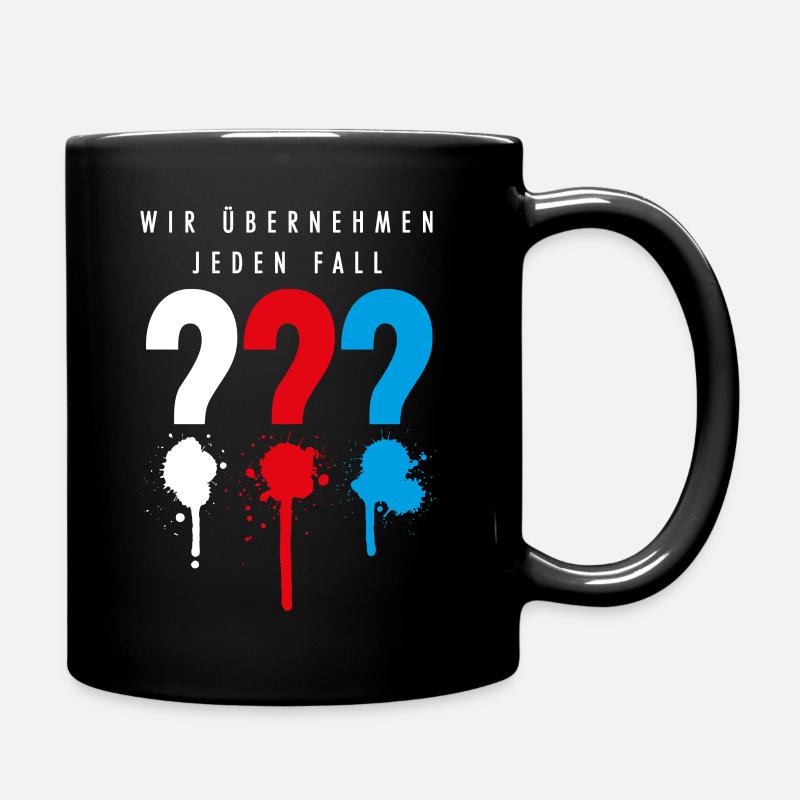 Die Drei ??? Wir übernehmen jeden Fall - Tasse einfarbig - Schwarz
