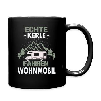 echte Kerle fahren Wohnmobil - Tasse einfarbig - Schwarz - Rechts