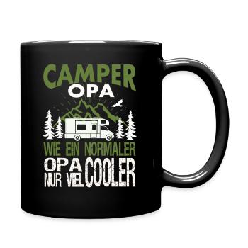Camper Opa, wie ein normaler Opa nur viel coller - Tasse einfarbig - Schwarz - Rechts