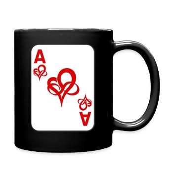 Carte à jouer polyamoureux - Mug uni - noir - Droite