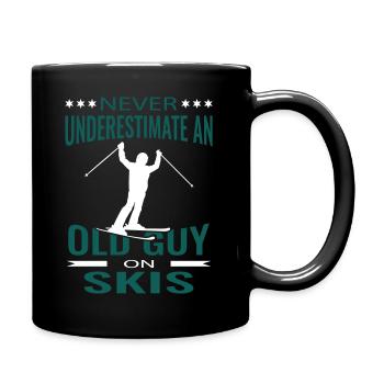 Ski Opa Skifahrer Spruch Skifahren Old Guy - Tasse einfarbig - Schwarz - Rechts
