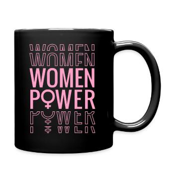 Girl Power Mädchen Frauen Power - Tasse einfarbig - Schwarz - Rechts