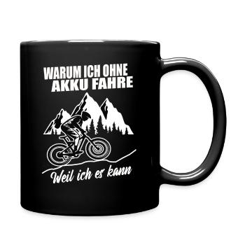 Ohne Akku - Tasse einfarbig - Schwarz - Rechts