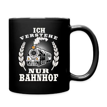 Ich verstehe nur Bahnhof - Tasse einfarbig - Schwarz - Rechts