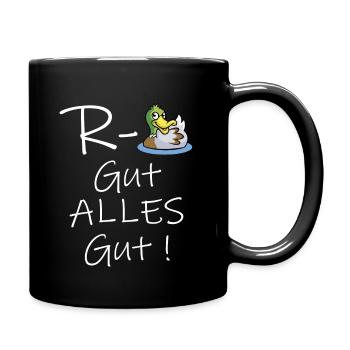 Rente Ente Gut alles gut endlich Rentner Rentnerin - Tasse einfarbig - Schwarz - Rechts