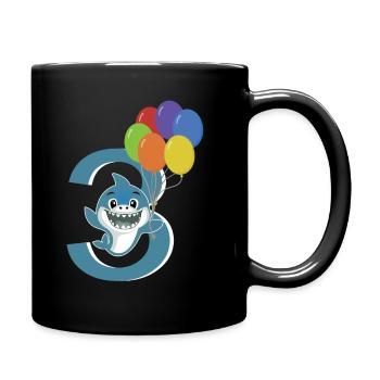 Drei Jahre | 3. Geburtstag | Ich bin schon 3 - Tasse einfarbig - Schwarz - Rechts