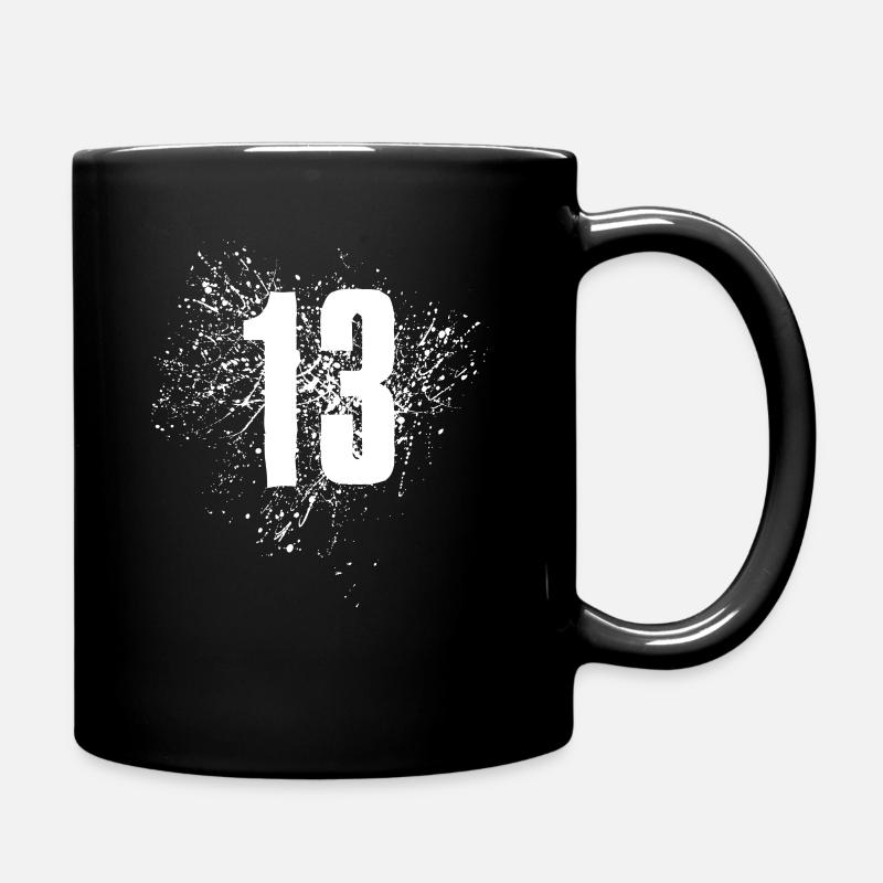 Idée cadeau splash numéro 13 anniversaire - Mug uni - noir