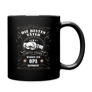 Besten Väter werden zum Opa - Tasse einfarbig - Schwarz - Rechts