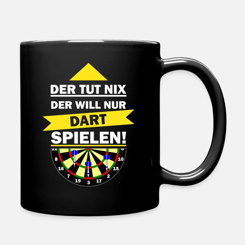 Dart Sport - Darten Hobby Geschenkidee - Tasse einfarbig - Schwarz