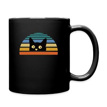 Bonjour chat - Mug uni - noir - Droite