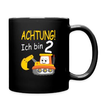 Achtung ich bin 2 - Tasse einfarbig - Schwarz - Rechts
