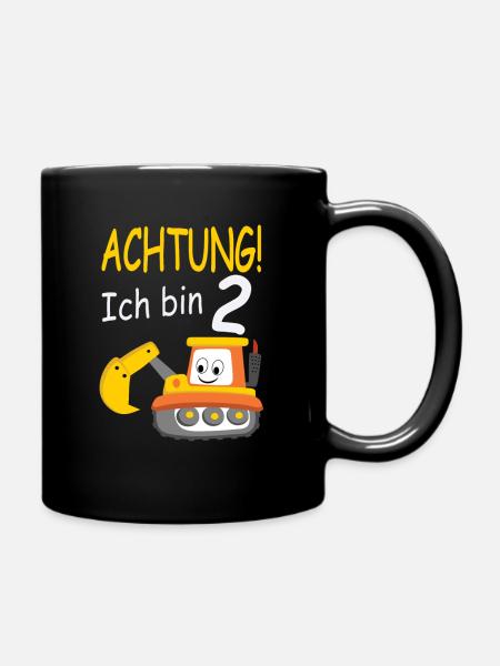Achtung ich bin 2 - Tasse einfarbig - Schwarz