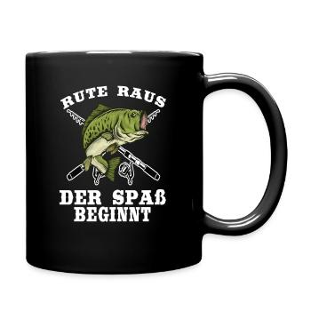 Rute raus der Spass beginnt - Tasse einfarbig - Schwarz - Rechts