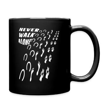 Horse Human Dog Never Alone - Full Colour Mug - black - Right