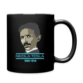 Nikola Tesla - Tasse einfarbig - Schwarz - Rechts