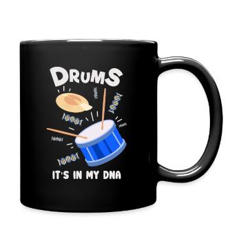 Trommler - Trommeln sind in meiner DNA - Tasse einfarbig - Schwarz - Rechts