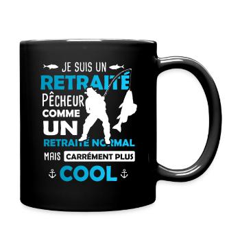 Retraite Pêche / Retraité Pêcheur - Mug uni - noir - Droite
