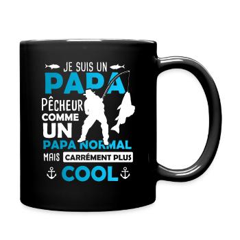 Papa Pêcheur / Cadeau Pêche / Fête des Pères - Mug uni - noir - Droite