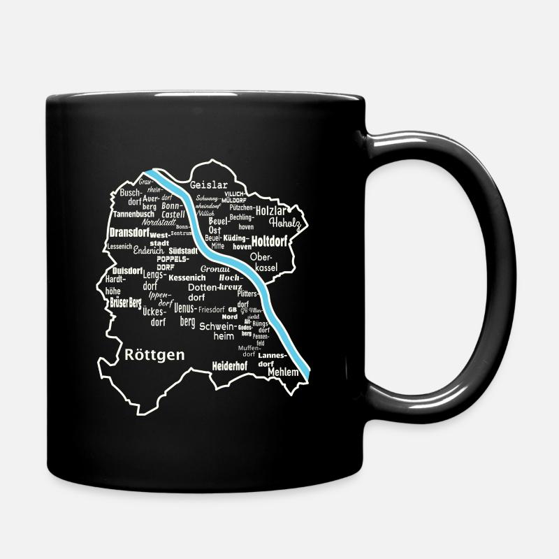 Bonn Karte - Tasse einfarbig - Schwarz
