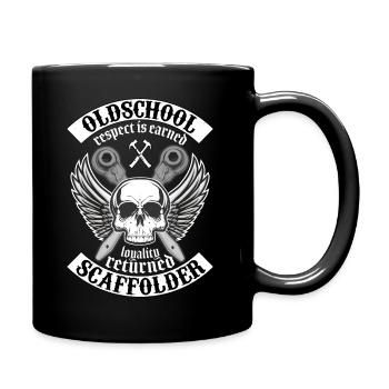 Oldschool Scaffolder Shirt - Tasse einfarbig - Schwarz - Rechts