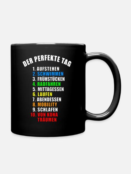 DER PERFEKTE TAG GESCHENK TRIATHLON TRIATHLET TRI - Tasse einfarbig - Schwarz