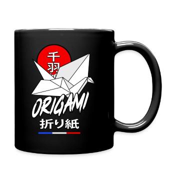 Senbazuru origami - Full Colour Mug - black - Right