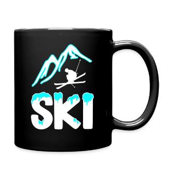 faire du ski - Mug uni - noir - Droite