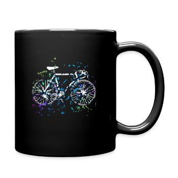 Fahrrad im kunstvollem Style - Tasse einfarbig - Schwarz - Rechts