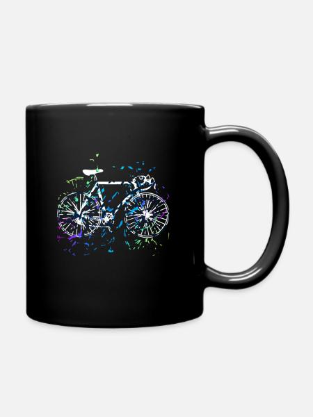 Fahrrad im kunstvollem Style - Tasse einfarbig - Schwarz