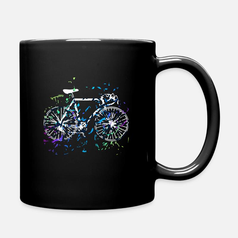 Fahrrad im kunstvollem Style - Tasse einfarbig - Schwarz