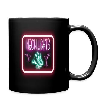 Retro neon font 80s - Full Colour Mug - black - Right