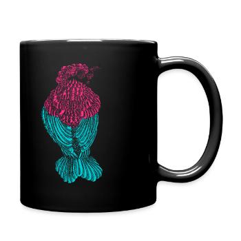 Oiseau coloré - Mug uni - noir - Droite