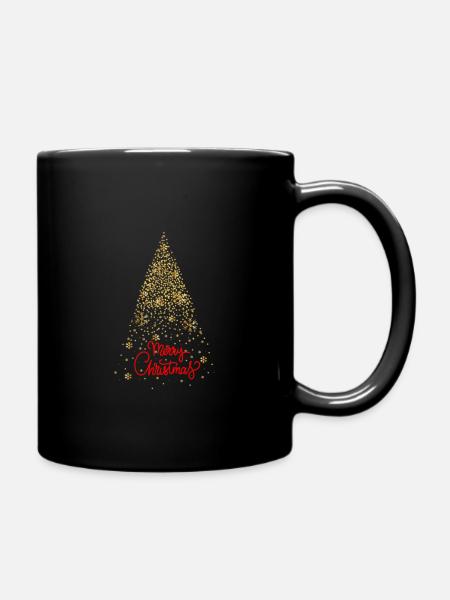 Christmas tree gold - XMAS - Merry Christmas - Full Colour Mug - black