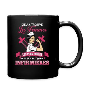 Dieu a trouvé les femmes fortes humour infirmières - Mug uni - noir - Droite