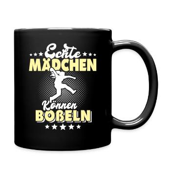Bosseln Geschenk Boßeln Echte Mädchen - Tasse einfarbig - Schwarz - Rechts