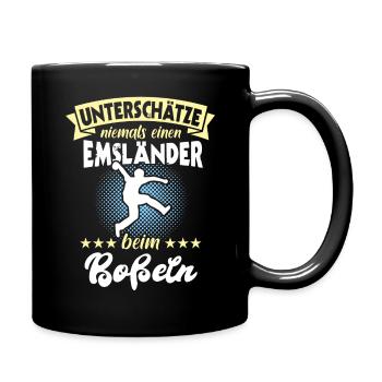 Emsländer Boßeln Emsland Bosseln Unterschätze - Tasse einfarbig - Schwarz - Rechts