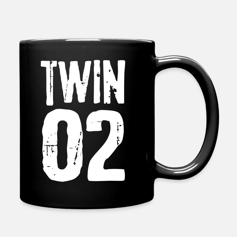 Twin 01 02 Zwillinge Partnerlook Zwilling Geschenk - Tasse einfarbig - Schwarz