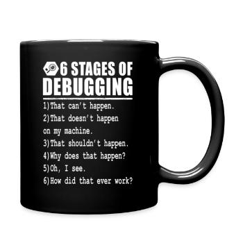 Déboguer 6 étapes de débogage - Mug uni - noir - Droite