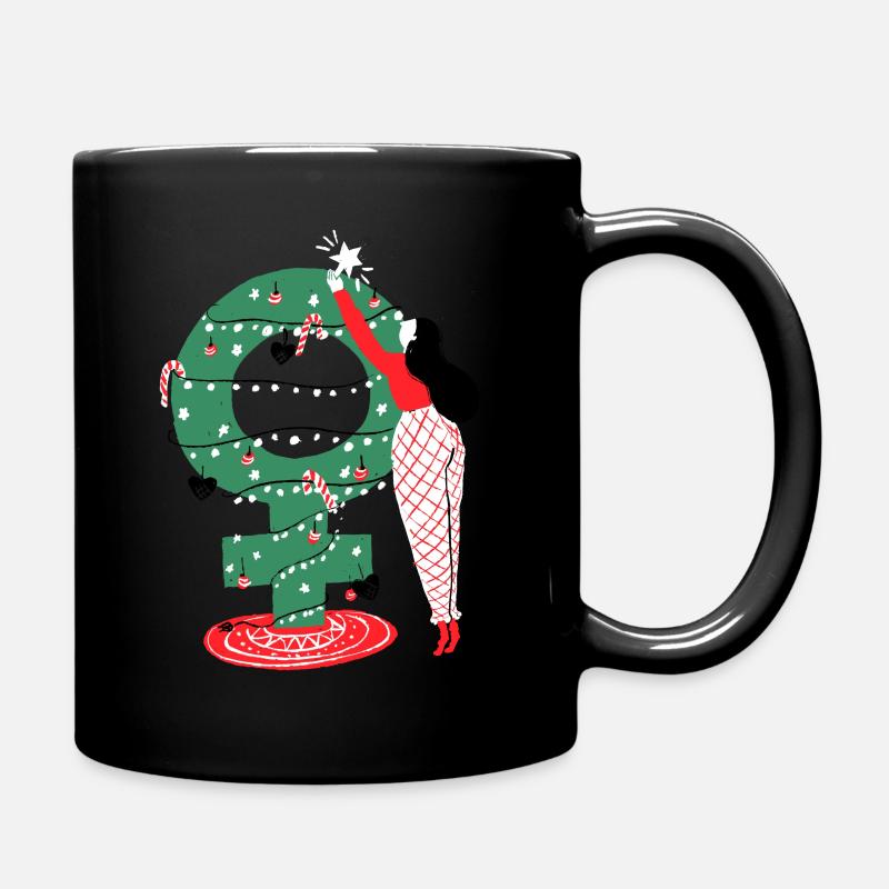 Feministisches Weihnachten - Tasse einfarbig - Schwarz