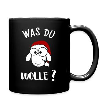 Lustiges Schaf Weihnachten - Tasse einfarbig - Schwarz - Rechts