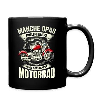 Opa Motorrad Bike Straße Helm Freiheit Geschenk - Tasse einfarbig - Schwarz - Rechts