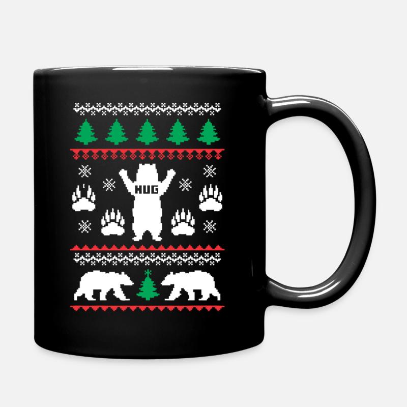 ours câlins de noël bear hug ugly - Mug uni - noir