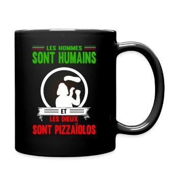 Les Dieux sont pizzaïolos cadeau pizzaïolo Noël - Mug uni - noir - Droite
