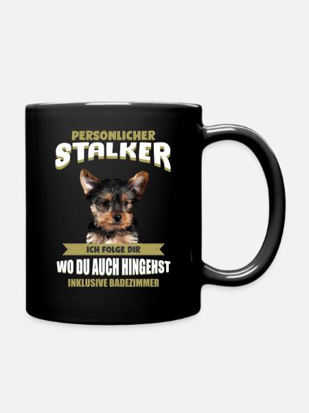 Yorkshire Terrier Tshirt - Yorkshire Terrier Hund - Tasse einfarbig - Schwarz